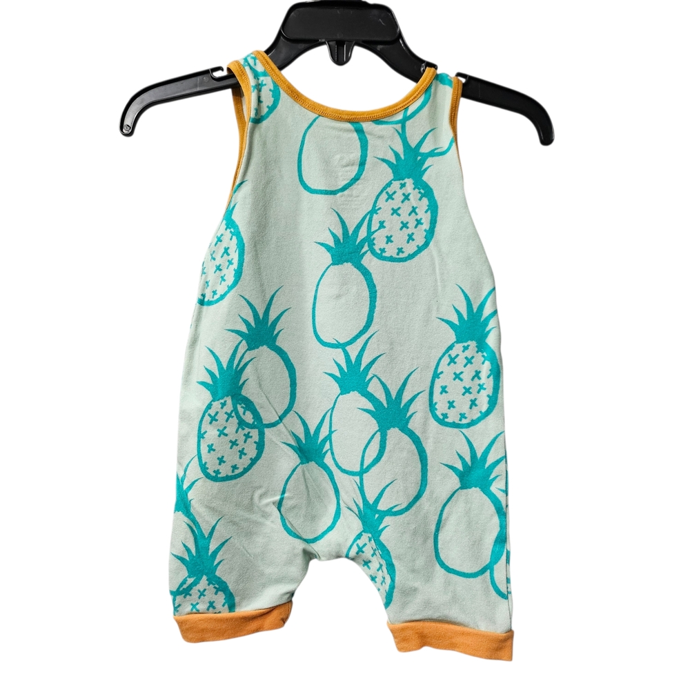 RAGS Baby Romper with Aqua and Orange Pinapple Accents Size 3-6 Months - Picture 2 of 3